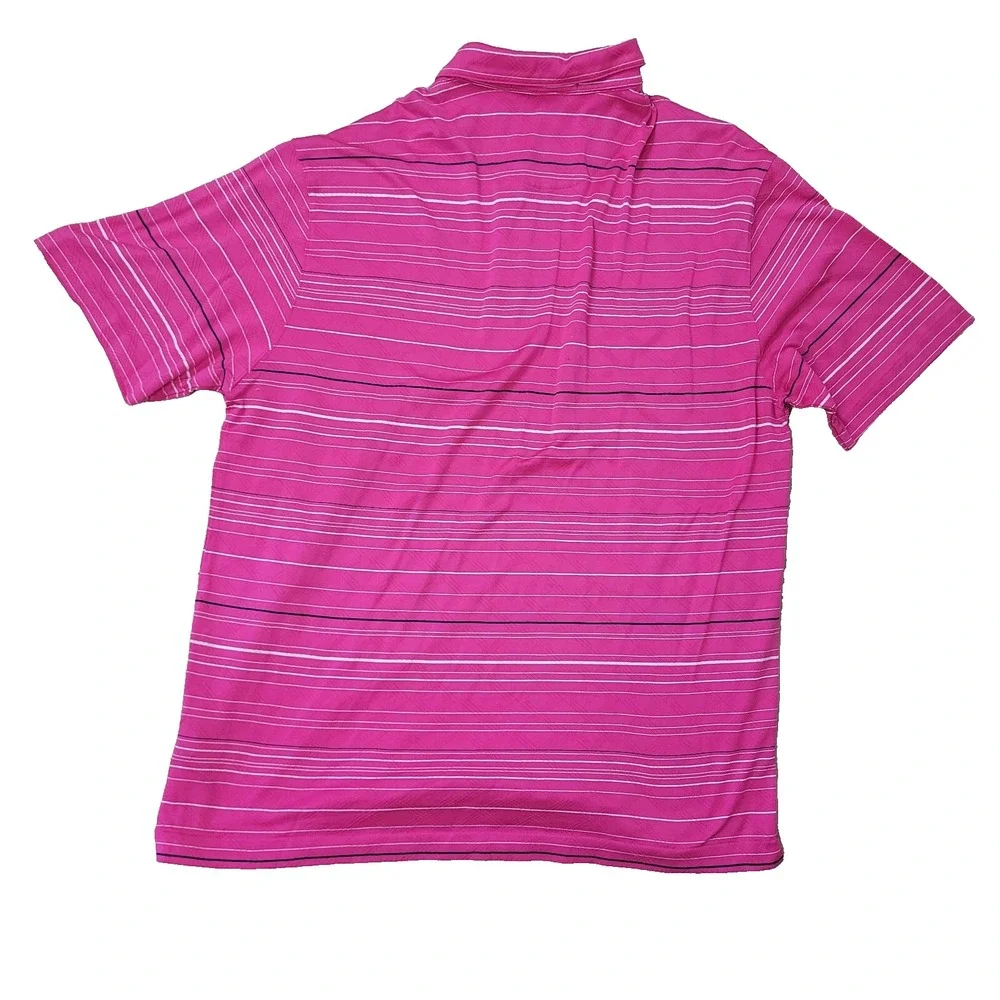 Nike Tiger Woods Collection‎ Mens XL Red Striped Stretch Knit Polo Short Sleeve